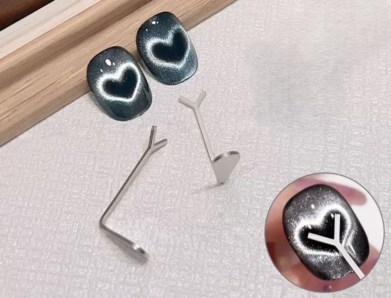 Heart Shape Cat Eye Magnet 2pcs