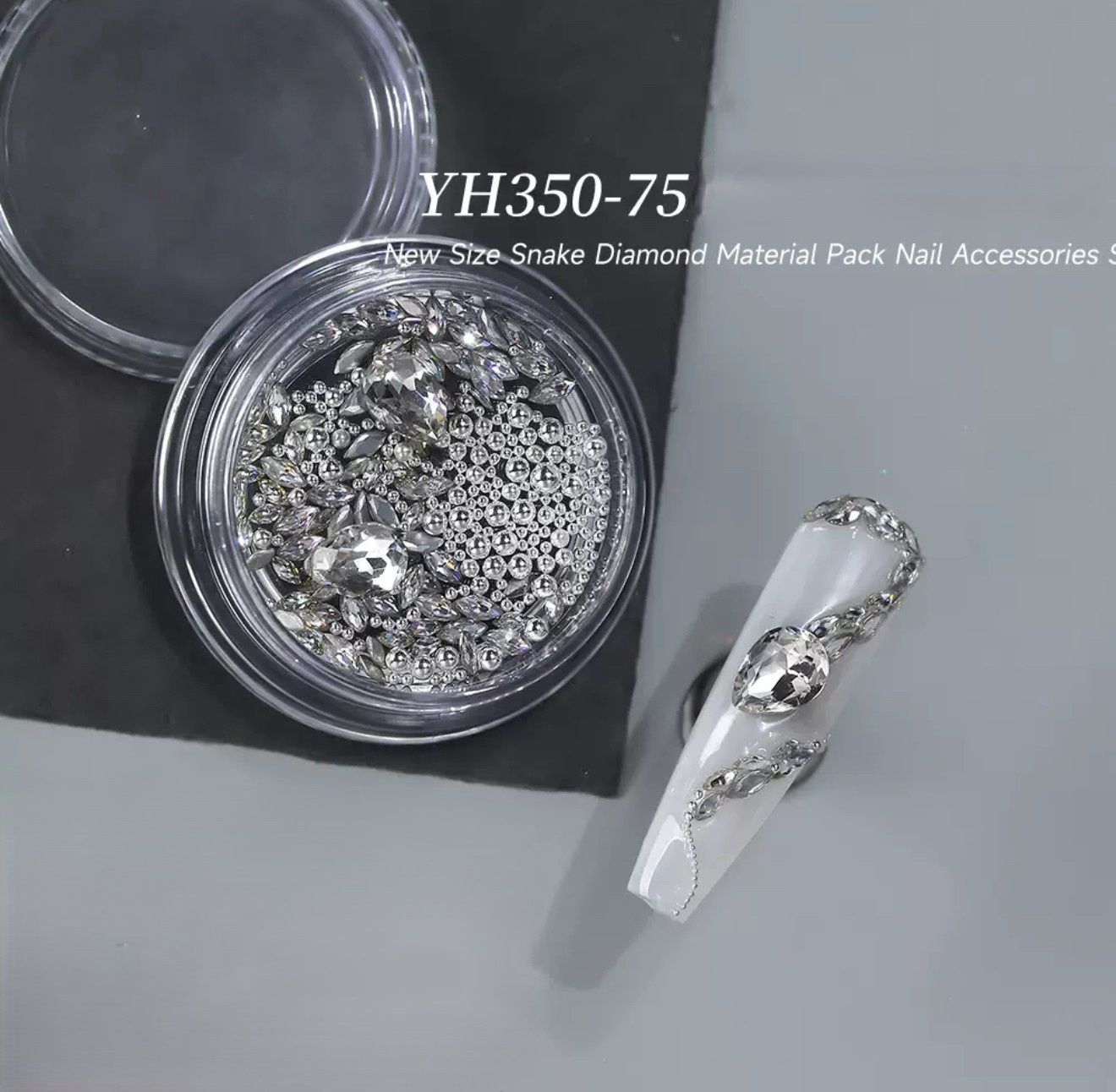 Crystal Snake Nail Rhinestone, Size: Large