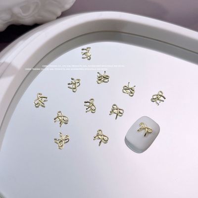 Metal Bow Tie Nail Charms 5pcs/Bag