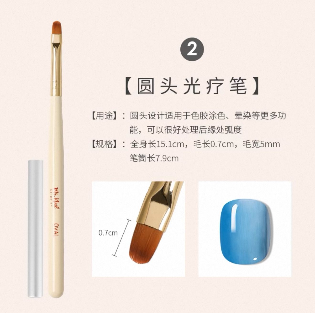 Mr Nail Art Brush - W016  Oval
