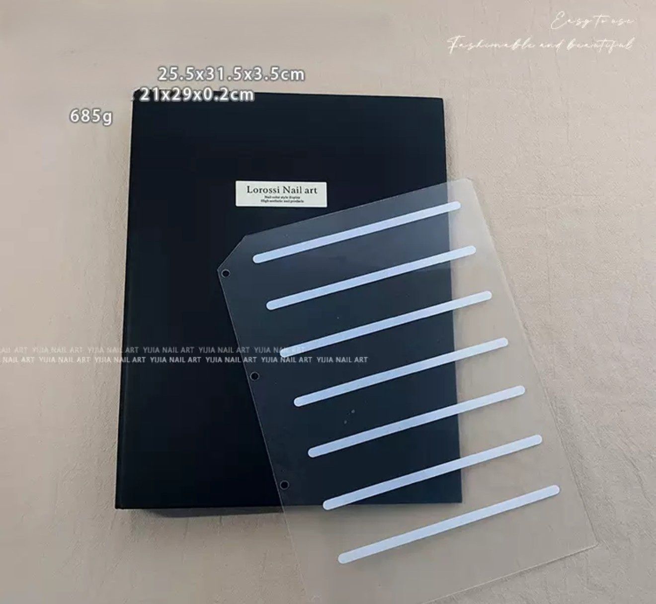 Nail Color Display Book with Acrylic Refill Pages - Black