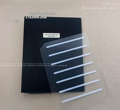 Nail Color Display Book with Acrylic Refill Pages - Black
