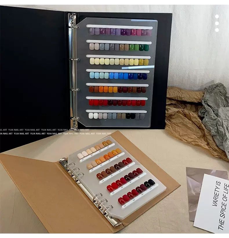 Nail Color Display Book with Acrylic Refill Pages - Brown