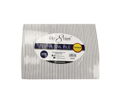 Cre8tion Premium Zebra Nail Files Harbor Bridge 80/80 50pcs/pack