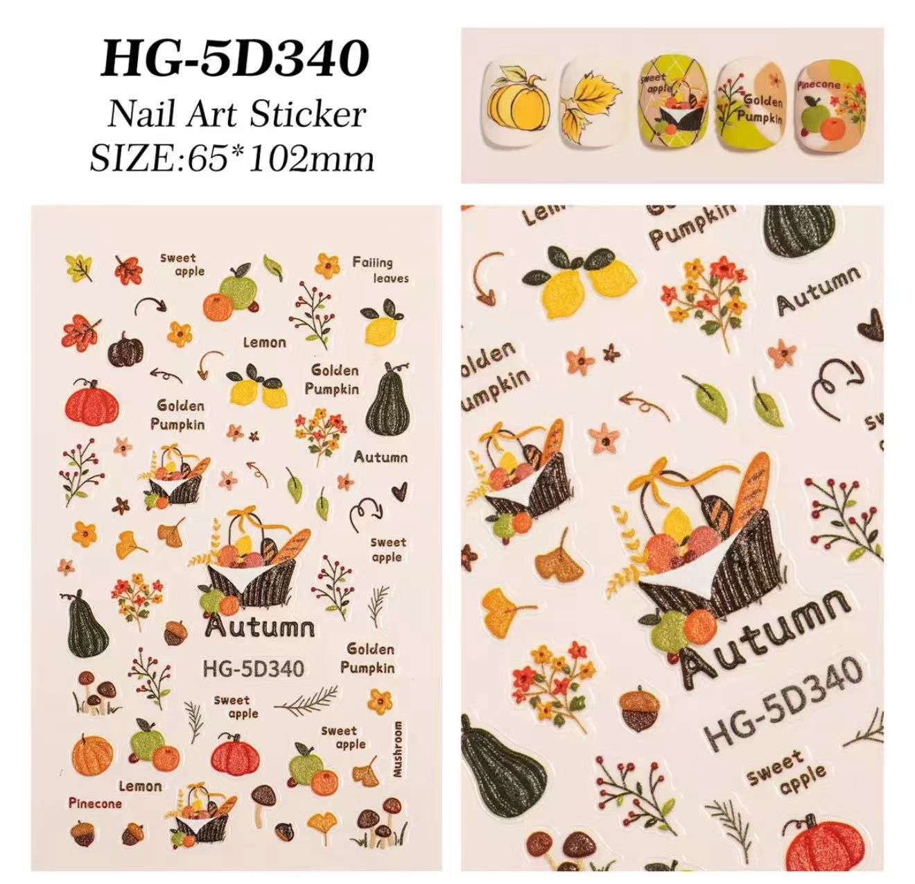 5D Nail Stickers - HG 5D340