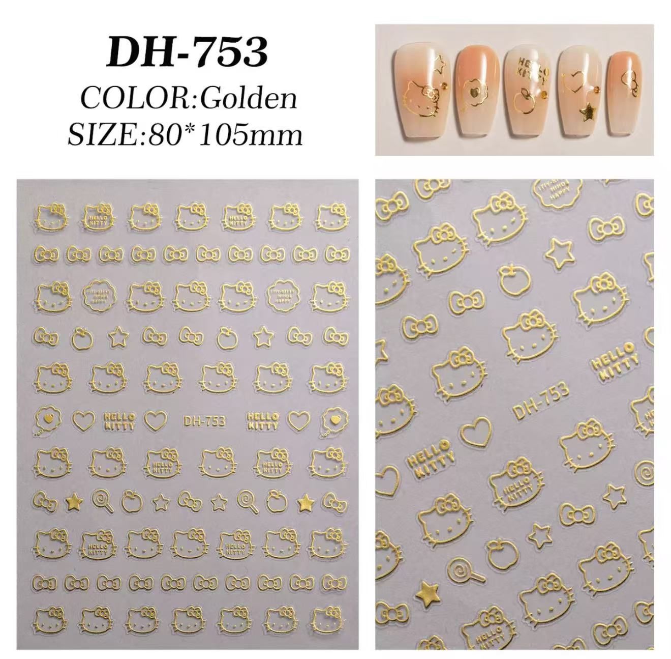 Nail Stickers - DH 753 Gold