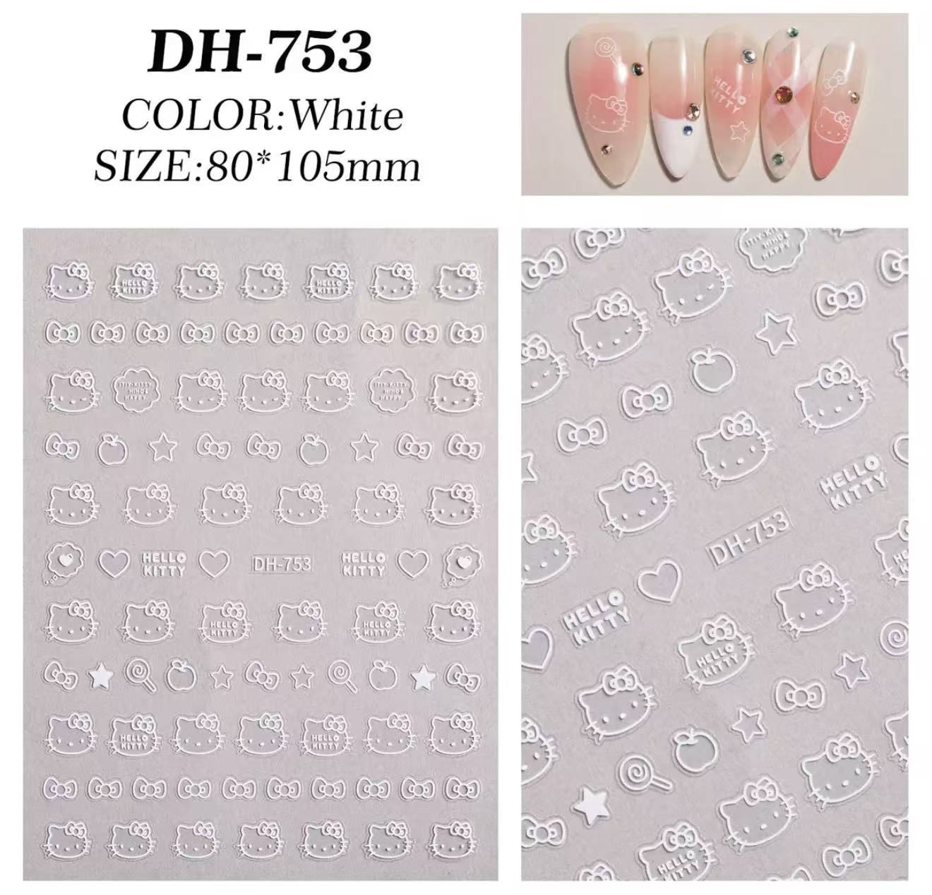 Nail Stickers - DH 753 White