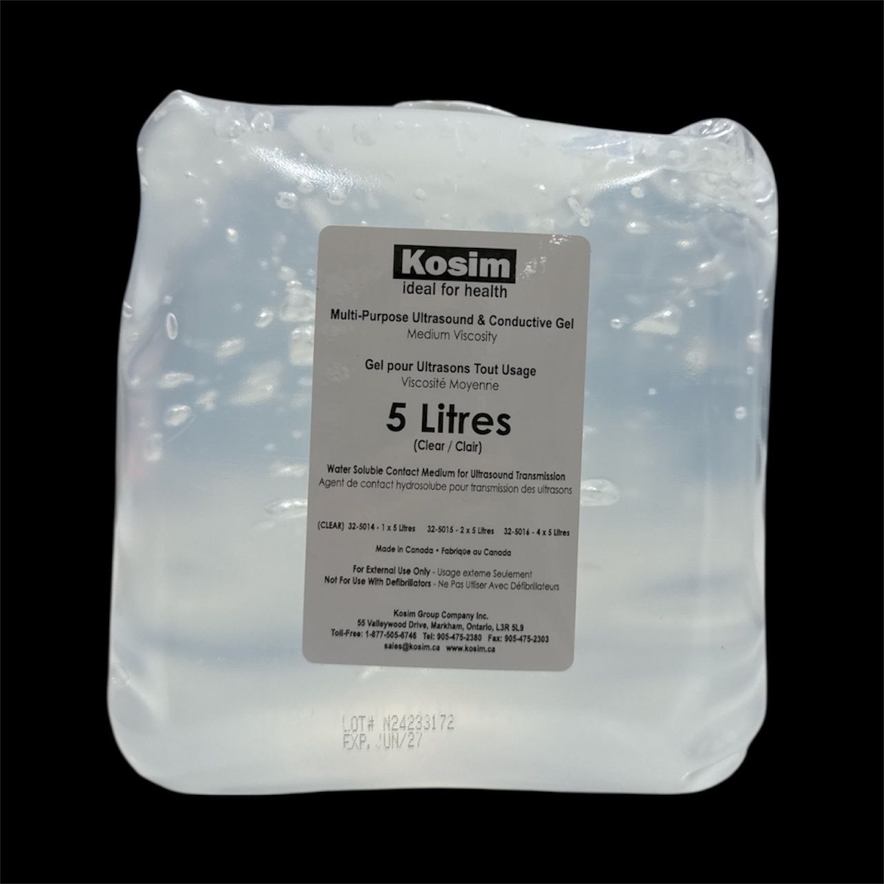 3+3  Multi-Purpose Ultrasound Gel  5L, Size: 5L