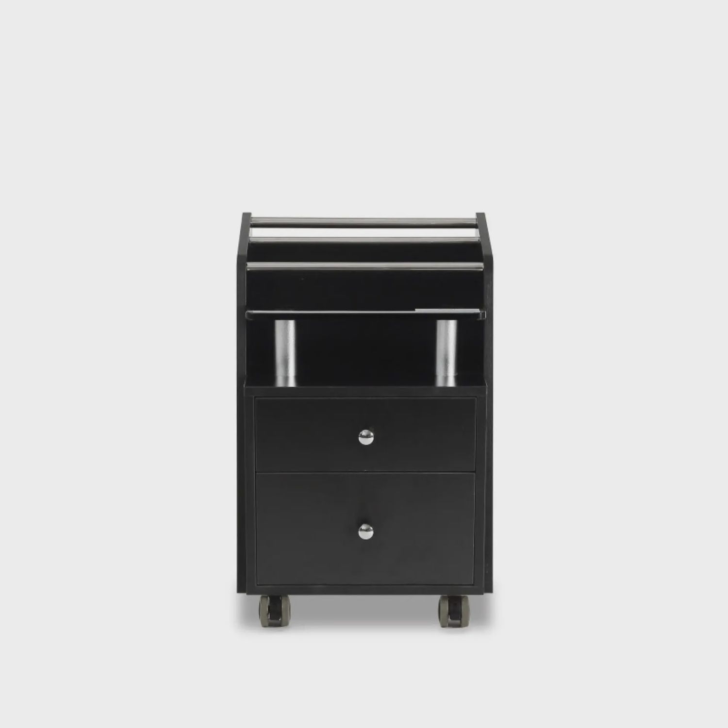 J&amp;A DP Glass Top Pedi Cart (Please call us to order), color: Black