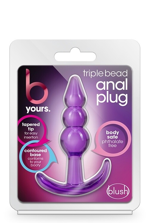 B YOURS TRIPLE BEAD ANAL PLUG Paars