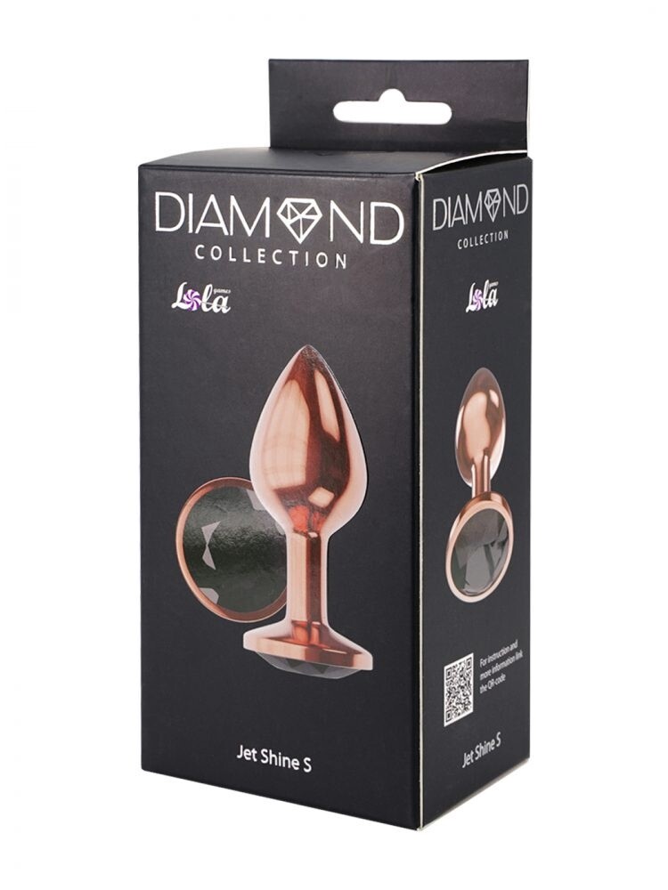 Butt Plug Diamond Jet Shine S Rose Goud Zwart