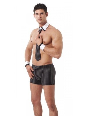 4-DELIG KANTOORKOSTUUM ONE SIZE ZWART / WIT