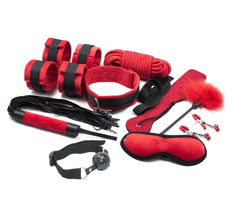 BDSM Soft Touch Set 10 Stuks Rood Schuldig Speelgoed