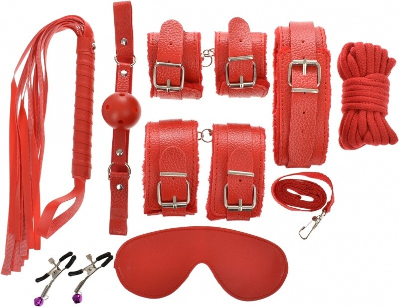 BDSM Fun Play Set 8 Stuks Rood Pivate Collectie