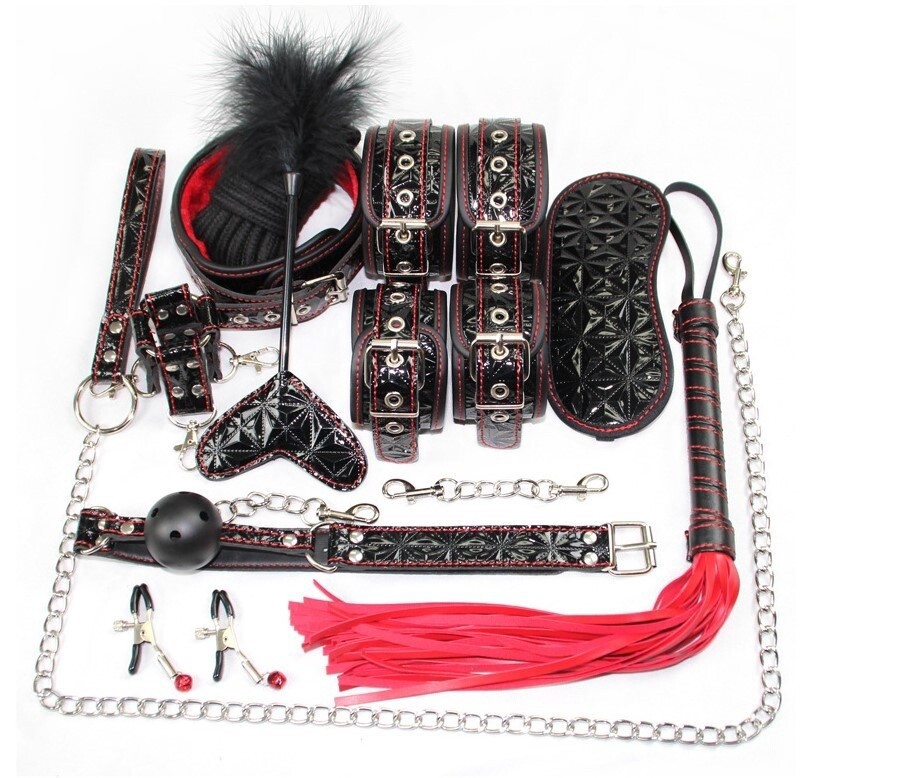 BDSM Fetish Game Set 10 Stuks Zwart/Rood Private