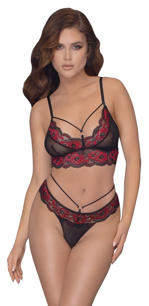 Bra and String Kant Cottelli red / black