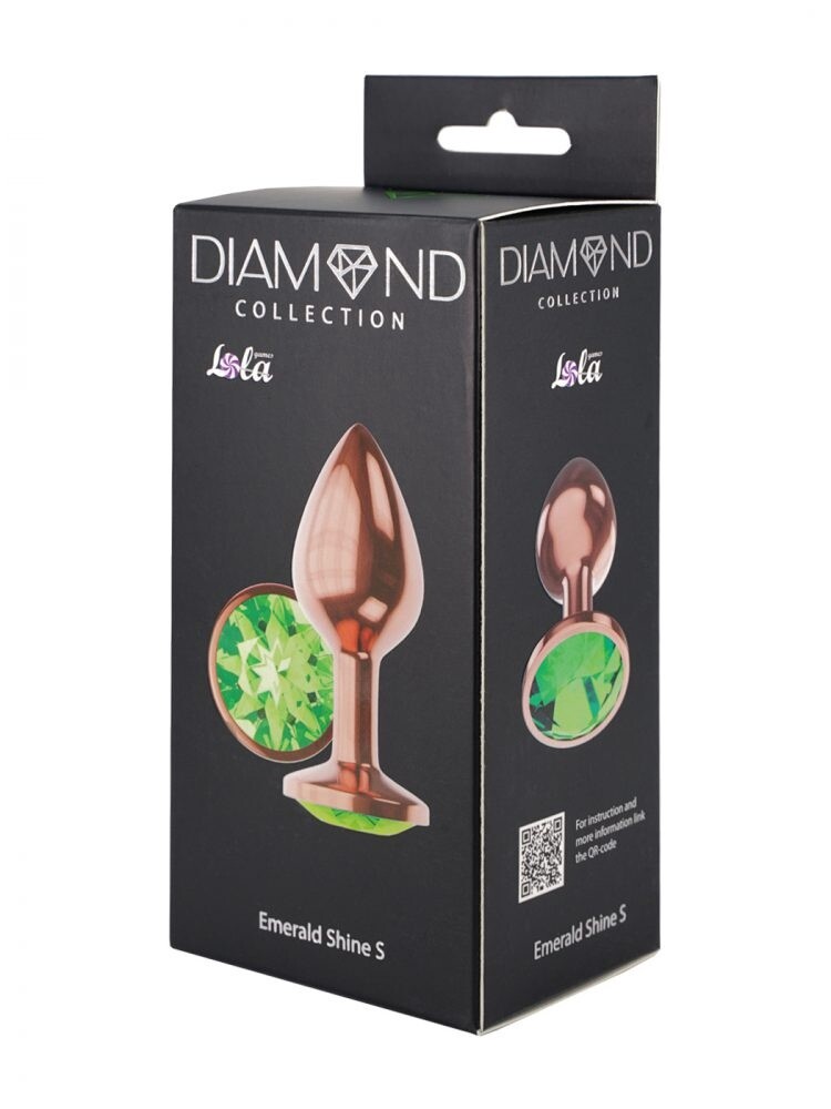 Butt Plug Diamond Emerald Shine S Green Goud