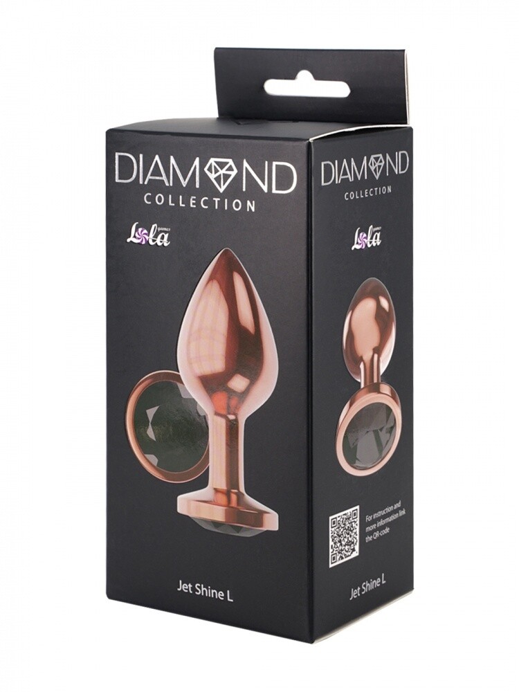 Butt Plug Diamond Topaz Shine L Rose Zwart