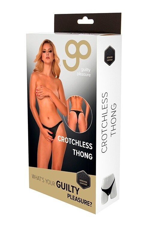 GP GENUINE LEATHER CROTCHLESS THONG, XL