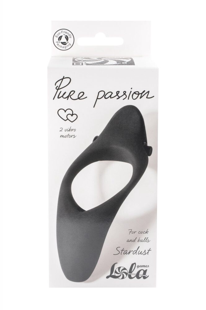 Erectie vibroring Pure Passion Stardust Zwart