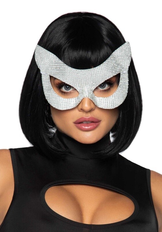 Faux rhinestone cat masker