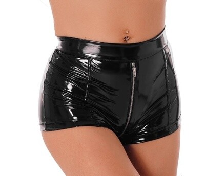 Lakleer Shorts Sexy Wet Look Rits Private Collectie