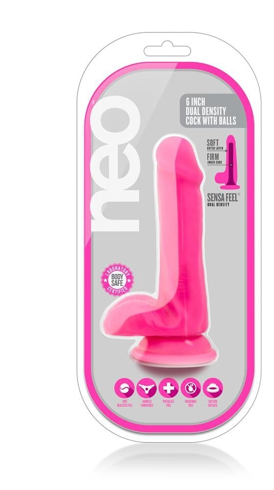 NEO 6INCH DUAL DENSITY COCK NEON ROZE