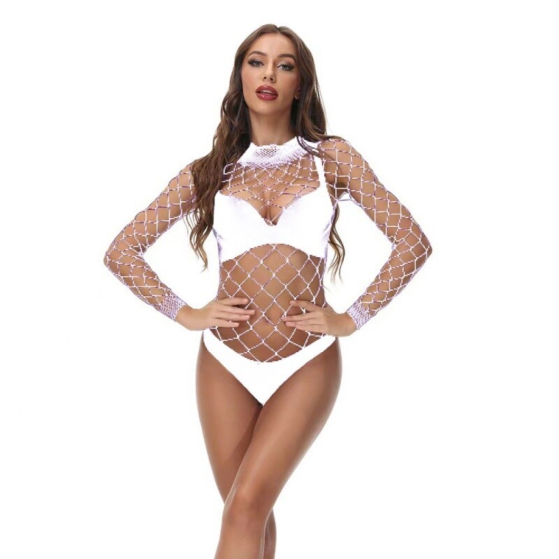 Marlyn Visnet Visnet String Bodysuit Wit S-L