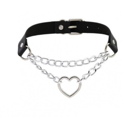 Metalen Hartkraag Zwart Fetish Liefde Private Collectie