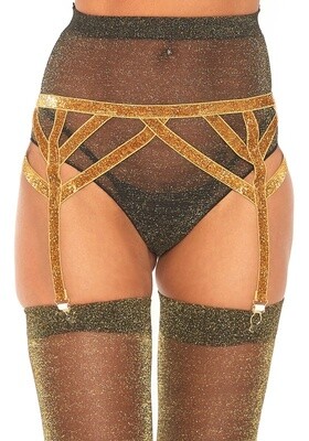 Lurex elastic garter belt