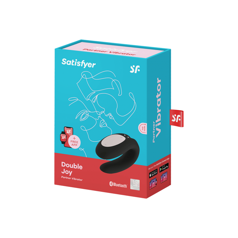 Satisfyer  en ndash Double Joy  en ndash 9 cm  en ndash Met App  en ndash Zwart