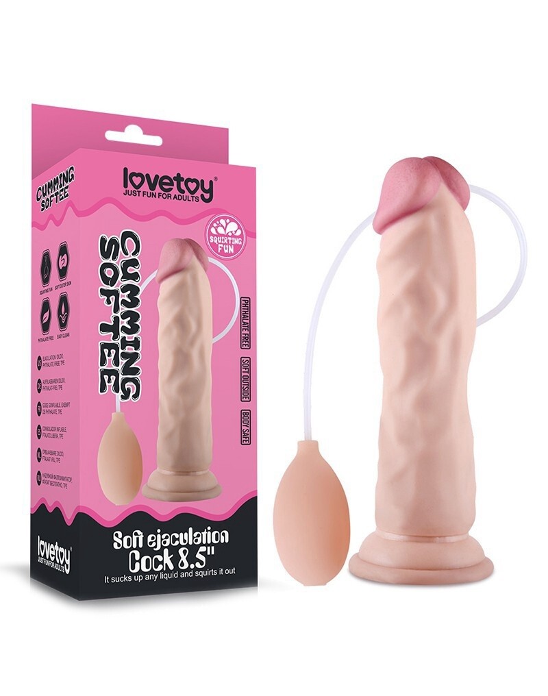SOFT EJACULATION COCK 21 CM SQUIRTING DILDO NUDE