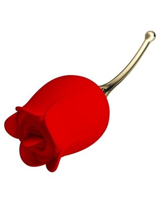 ROSE LOVER - CLITORISVIBRATOR MET LIKSTIMULATOR - GOUD  en amp ROOD