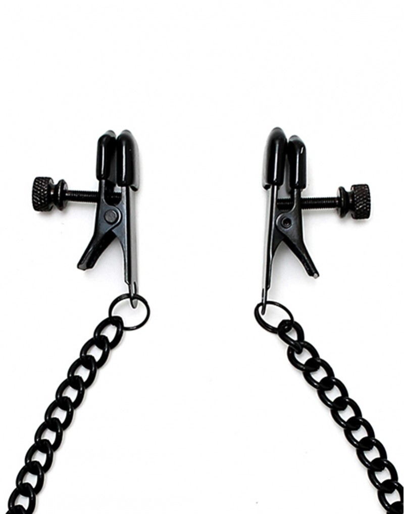TEPELKLEMMEN MET KETTING ZWART 8169