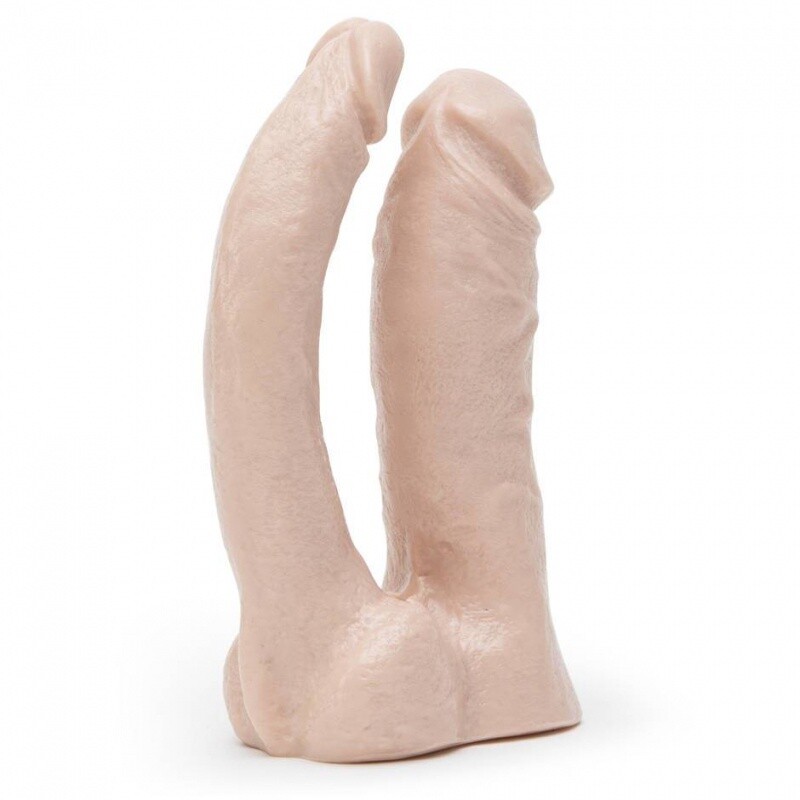 Vac-U-Lock Natural dubbele Penetrator