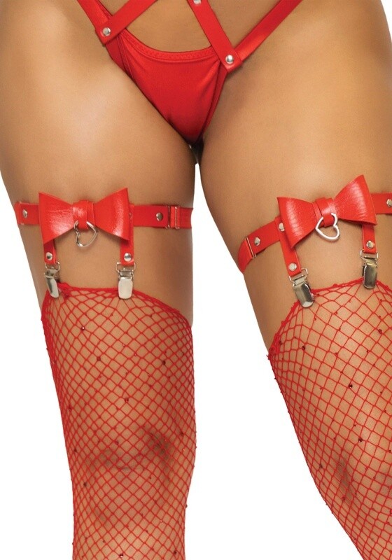 Vegan leather tigh high garter Rood