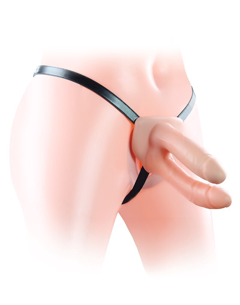 UNISEX HOLLOW STRAP ON DOUBLE PENETRATOR 6 en quot