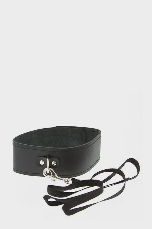 Zwarte Halsband met Riem