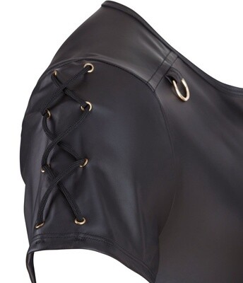 Wetlook Shirt met Rijgveters en O-ringen