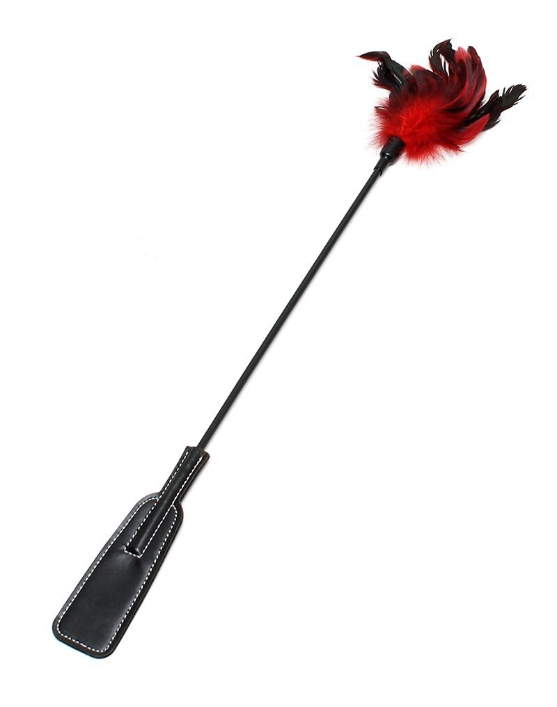 BONDAGE PLAY DOUBLE PLEASURE WHIP ROOD-ZWART
