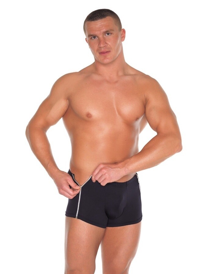 BOXERSHORT MET 2 RITSEN ONE SIZE ZWART