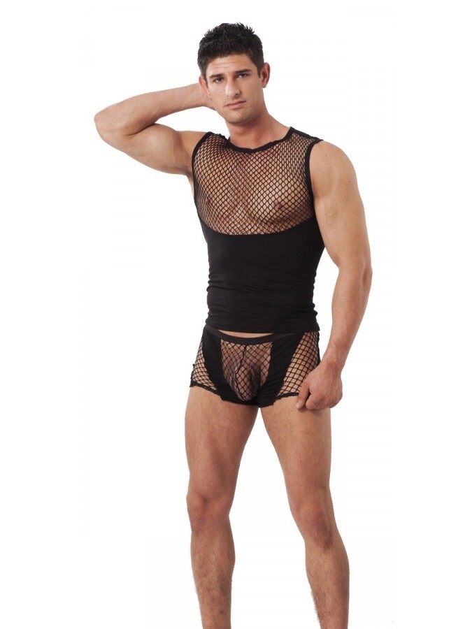 BOXERSHORT MET VISNET  ZWART 1971 M/L