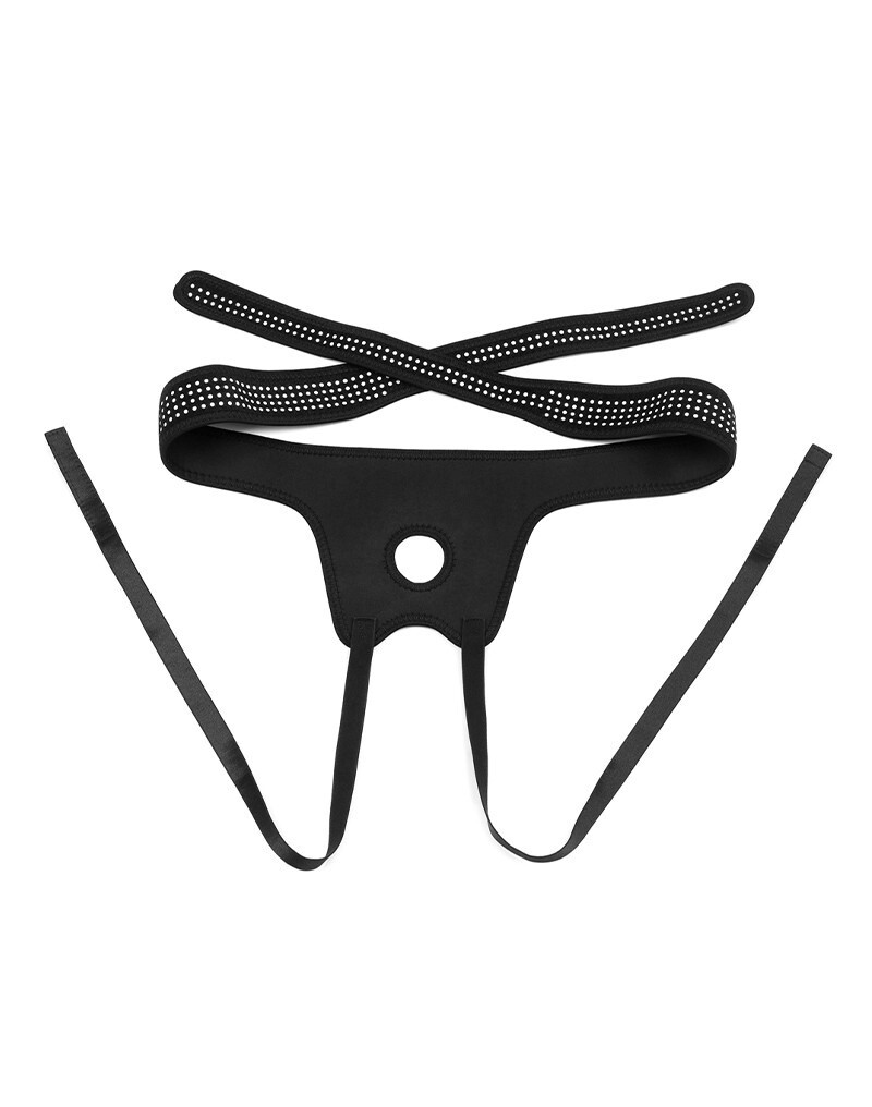 EASY STRAP-ON HARNAS (ZONDER DILDO) - ZWART  en amp WIT