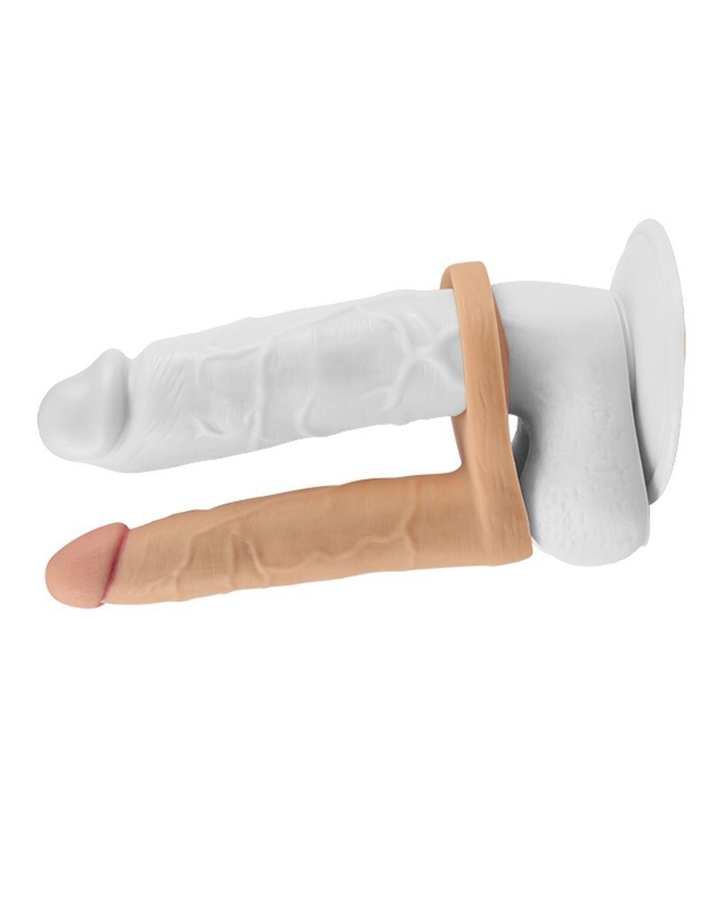 LOVETOY THE ULTRA SOFT DOUBLE VIBRERENDE DILDO 16 CM NUDE