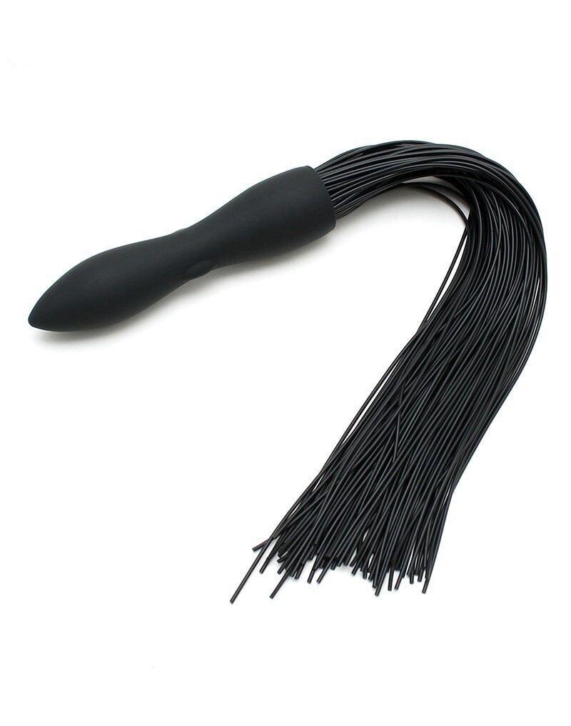 LATEX PLAY ZWEEP MET VIBRERENDE DILDO ZWART