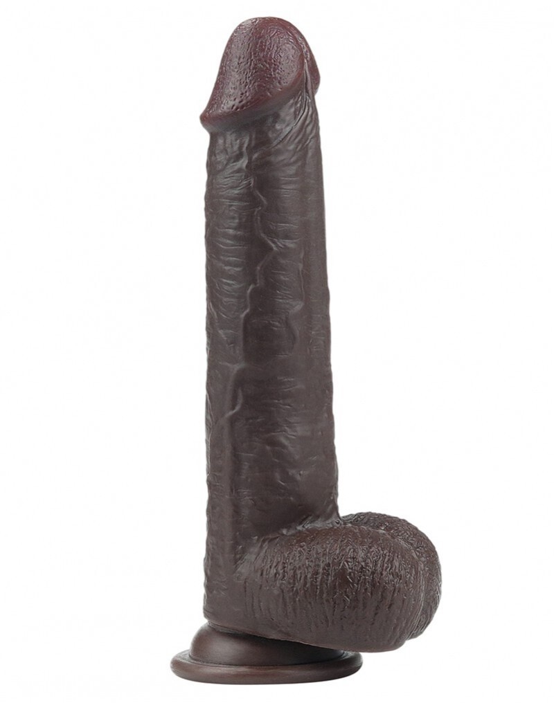 LOVE TOY SLIDING SKIN DILDO 23 CM ZWART