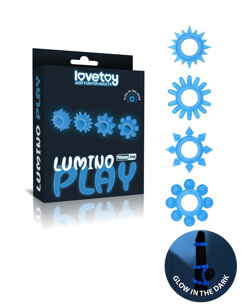 LUMINO PLAY COCK RING SET VAN 4 GLOW IN THE DARK