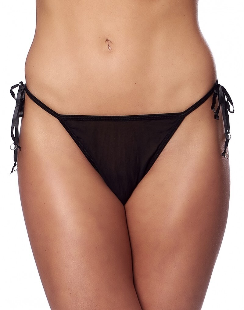 TANGA SLIP ONE SIZE ZWART