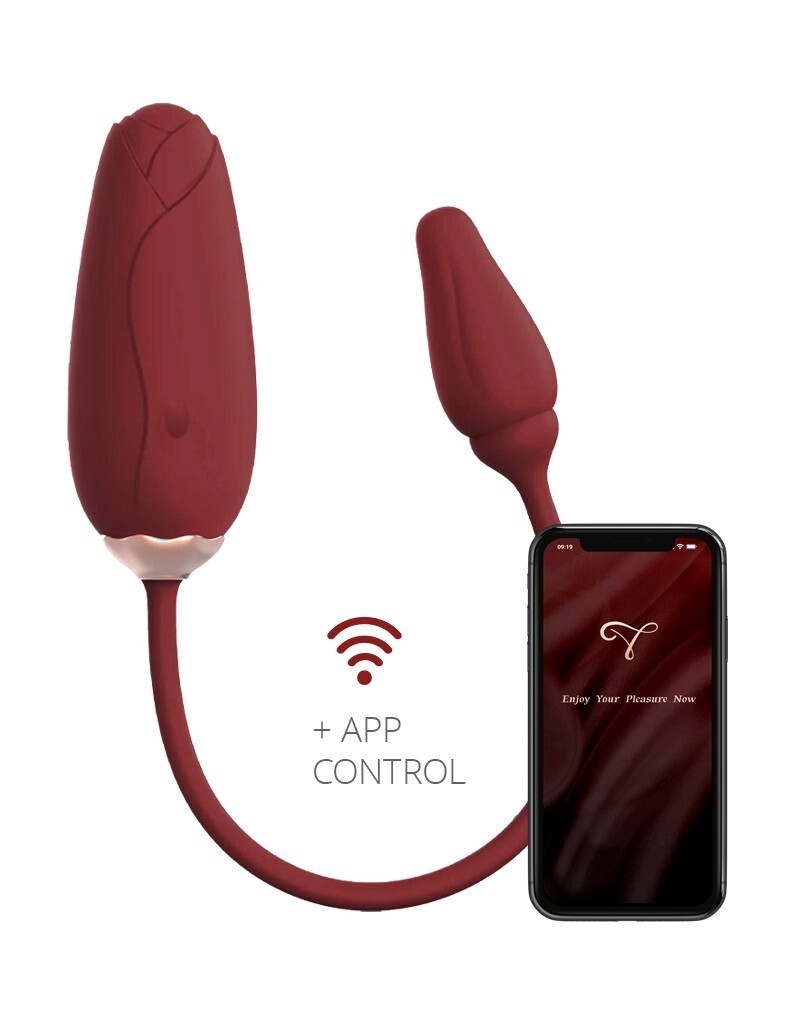 VIOTEC FLORA DRAAGBARE VIBRATOR MET APPBEDIENING GOUD  en amp WIJNROOD
