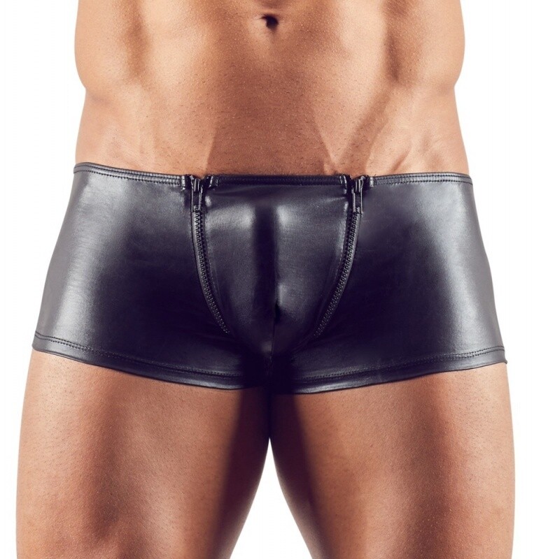 Kunstleer Wetlook Shorts Dubbele Rits